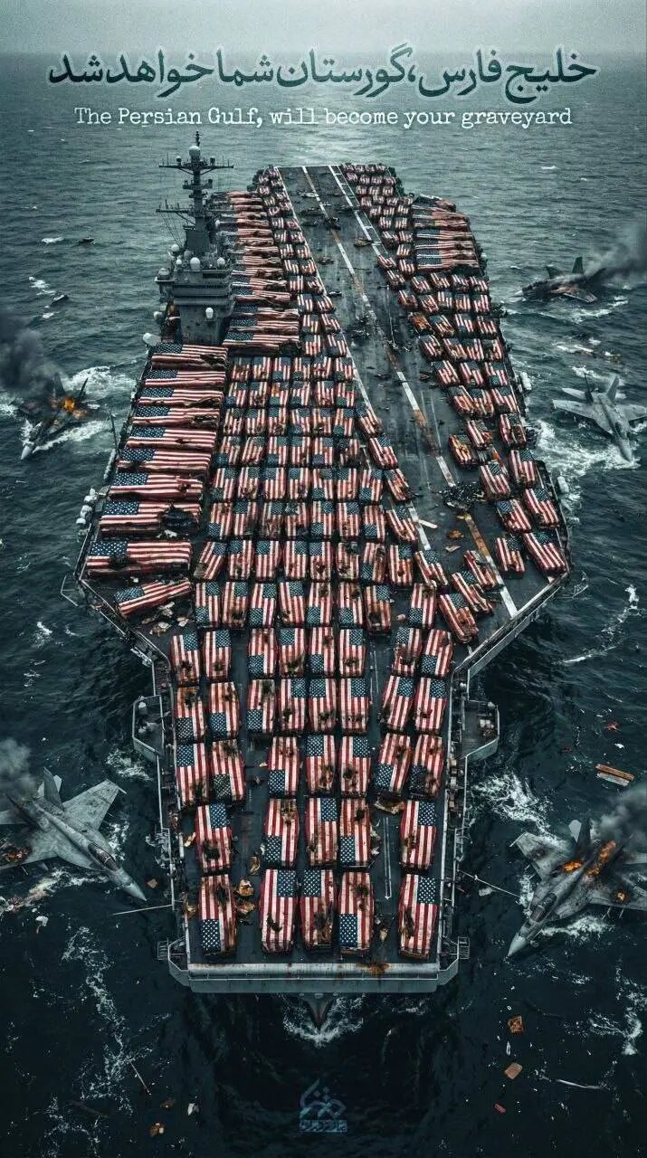 عکس | پوستر معنادار سپاه علیه ناو آمریکایی که ساعاتی پیش منتشر کرد