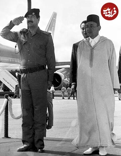 عکس/ صدام حسین در کنار پادشاه مراکش؛ سال ۱۳۶۸