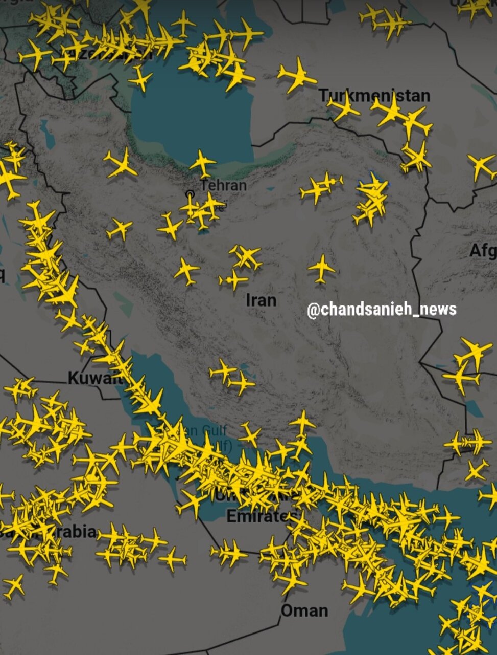 ببینید | وضعیت پروازها در آسمان ایران؛ آسمان خالی شده است؟
