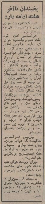 در رشت ۷۰ سانتی‌متر برف بارید؛ بهمن ۱۳۵۴ + عکس