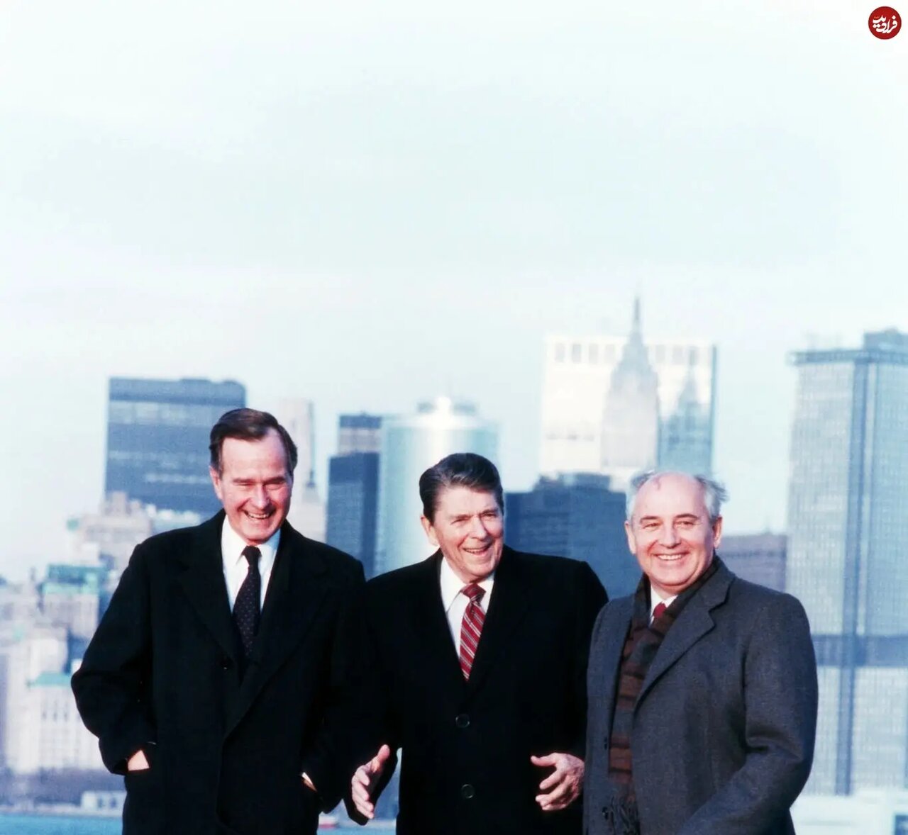 عکس/ گورباچف در کنار جرج بوش و رونالد ریگان؛ سال ۱۳۵۸
