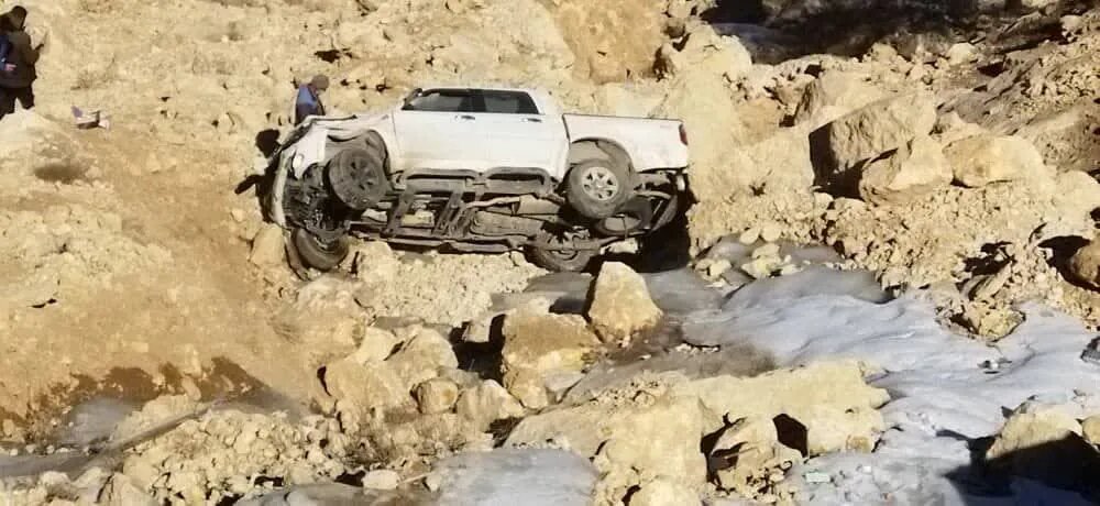 ببینید | پرواز خودروی دنا و سقوط به دره‌ای در جاده چالوس با ۳ کشته