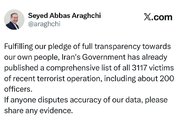 Araghchi to Trump: Speak With Evidence on Casualty Figures