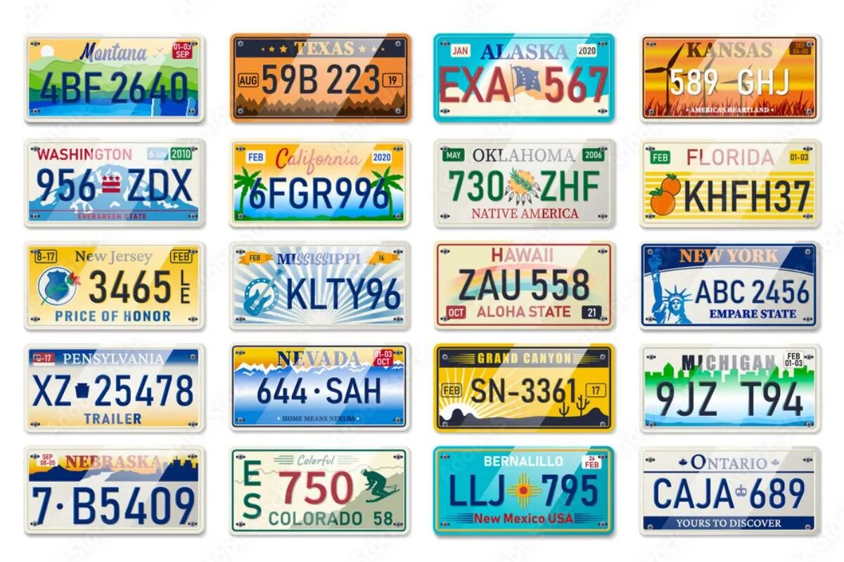 پلاک خودروها در آمریکا چه شکلی است؟