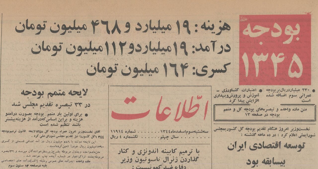 ۶۰ سال پیش بودجه کشور چند میلیارد بود و چقدر کسری داشت؟