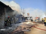 ببینید | حریق یک گاراژ در مرتضی گرد