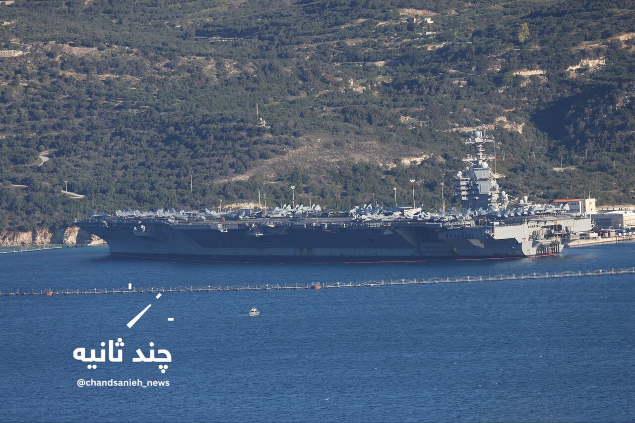 عکس | تصویری از ناو هواپیمابر جرالدفورد در جزیره کرت، یونان