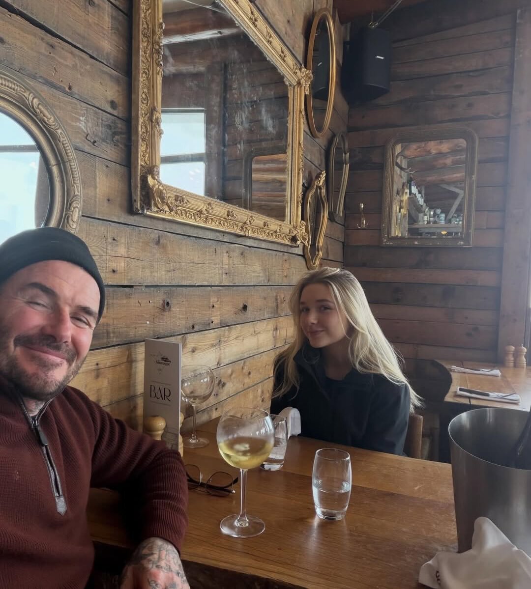 عکس | سفر پدر و دختری بکام و هارپر به فرانسه