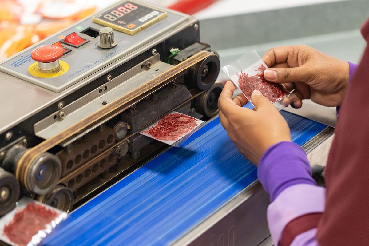 خط تولید زعفران گلیران بهترین برند زعفران