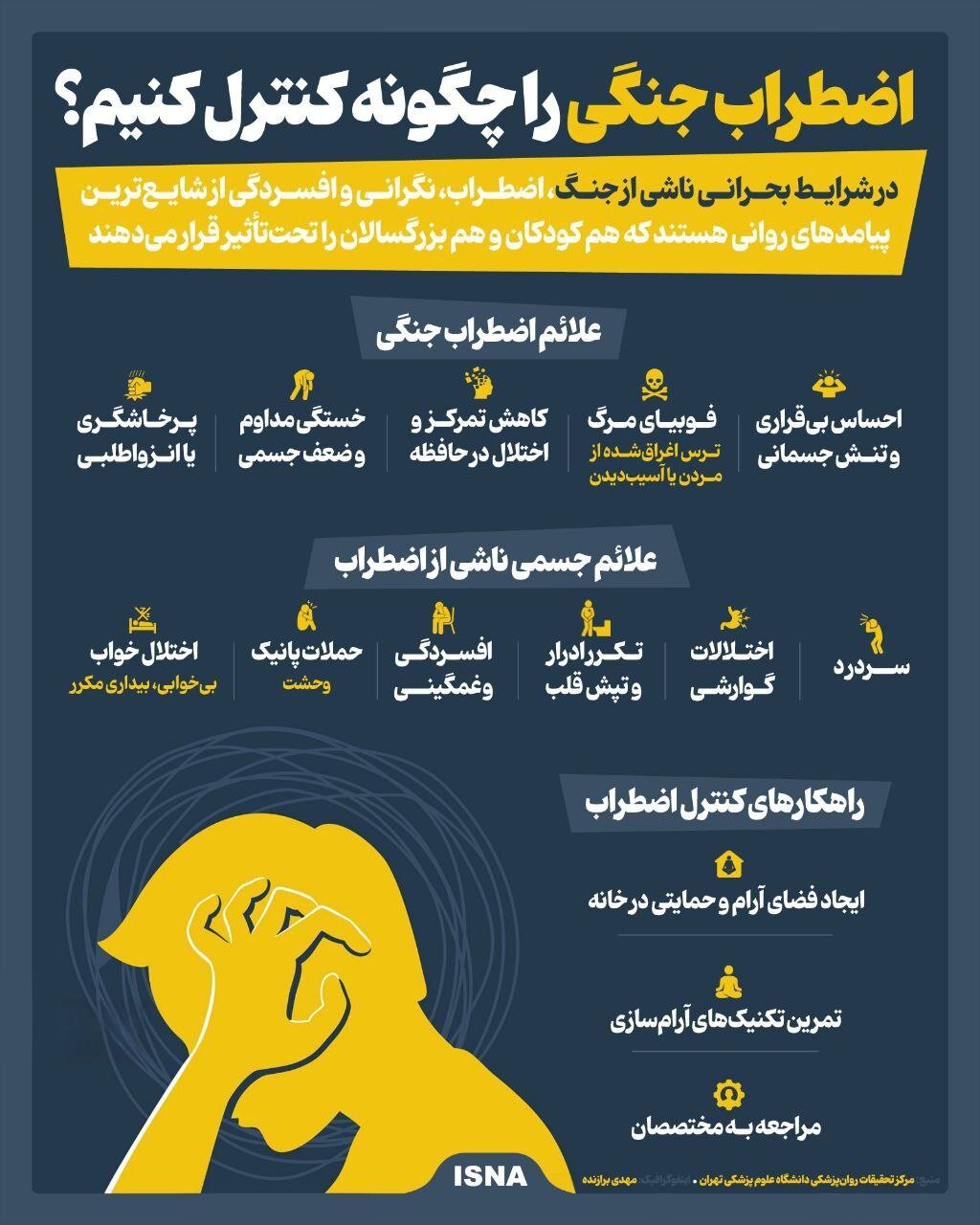 اینفوگرافیک | اضطراب جنگی را چگونه کنترل کنیم؟
