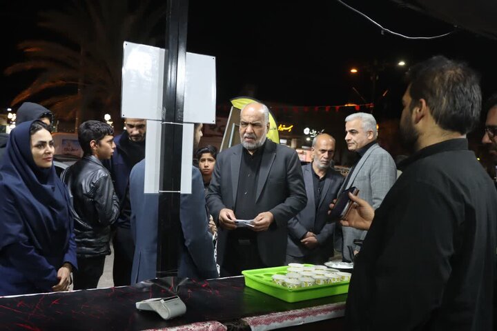 بازدید محمدرضا صباغیان نماینده مردم در مجلس شورای اسلامی از موکب‌های عزاداری شهرستان بافق