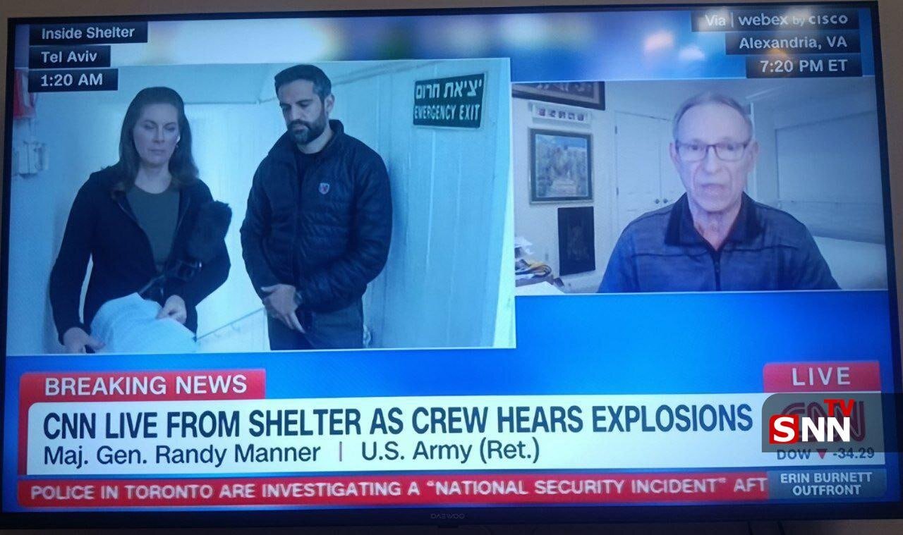 عکس | پخش زنده «CNN» در پناهگاه، همزمان با عملیات موشکی شب گذشته سپاه در تلآویو