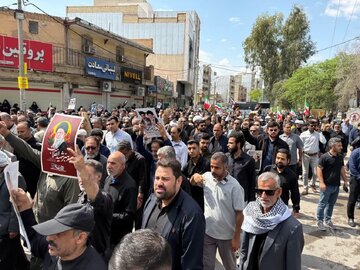 تصاویر | طنین آزادی قدس در کرانه‌های خلیج فارس؛ خروش دریادلان بندر امام علیه هیمنه پوشالی