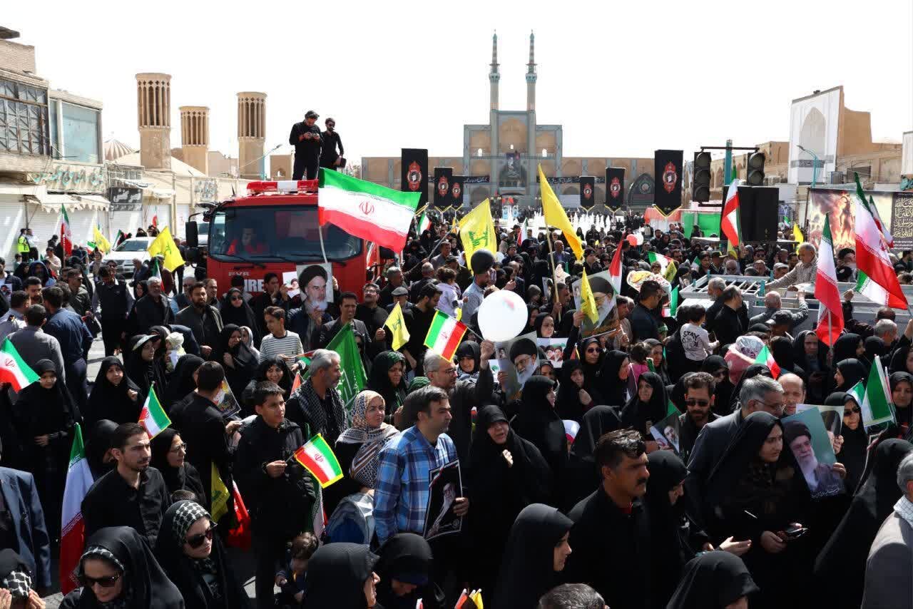 برگزاری مراسم راهپیمایی روز قدس در استان یزد