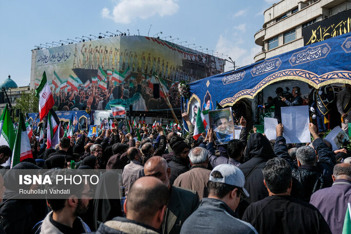مراسم تشییع «علی لاریجانی»، «غلامرضا سلیمانی» و قهرمانان «ناو دنا»