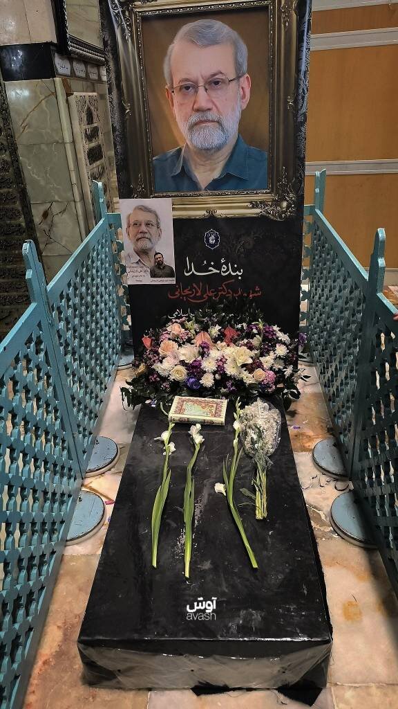عکس | اولین تصویر از سنگ مزار شهید علی لاریجانی در قم
