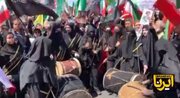 ببینید | دمام‌زنی بانوان در حاشیه مراسم اربعین رهبر شهید انقلاب
