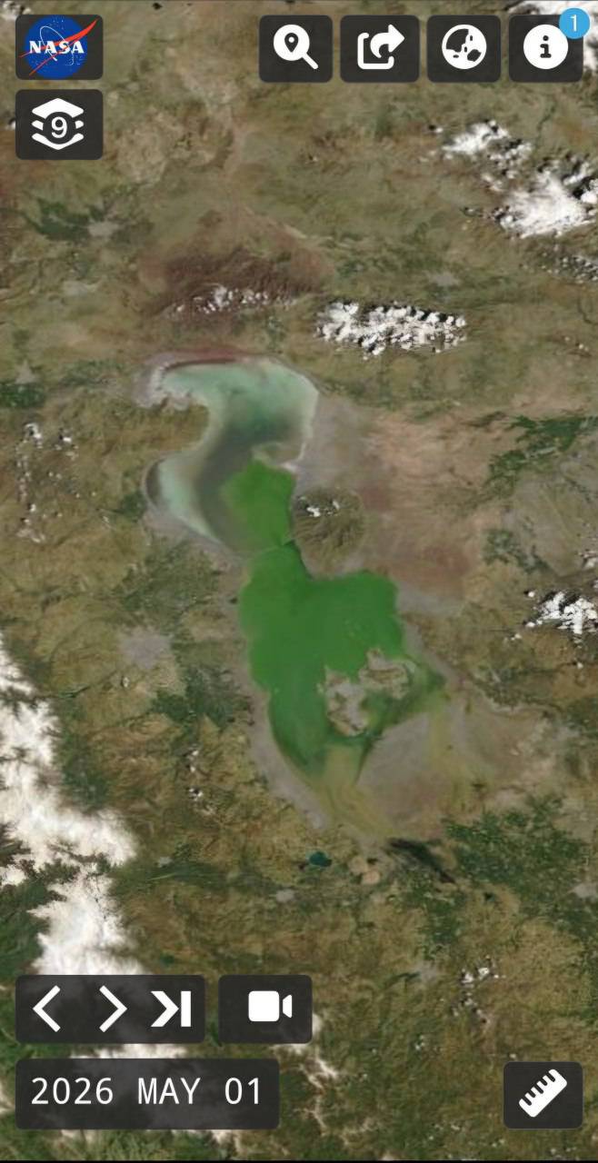زندگی دوباره دریاچه ارومیه / آخرین عکس ناسا را ببینید