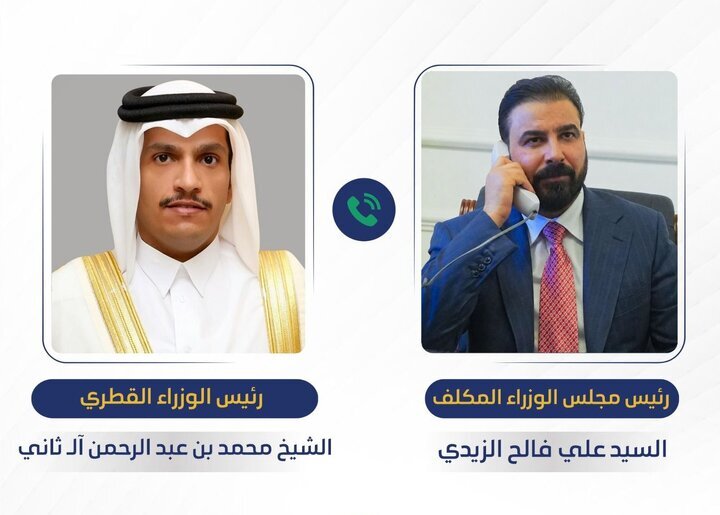 تماس تلفنی امیر قطر با نخست وزیر مامور تشکیل دولت عراق؛ الزیدی به دوحه دعوت شد