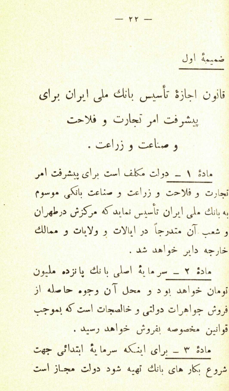 ماجرای تاسیس بانک ملی ایران با سرمایه اولیه دو میلیون تومان
