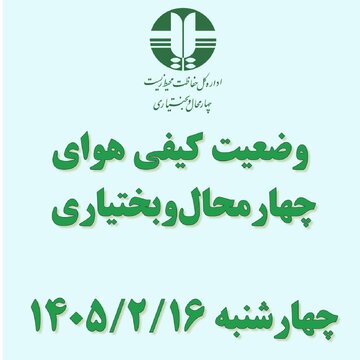 هوای شهرکرد در وضعیت «ناسالم برای گروه‌های حساس» / بروجن «قابل قبول
