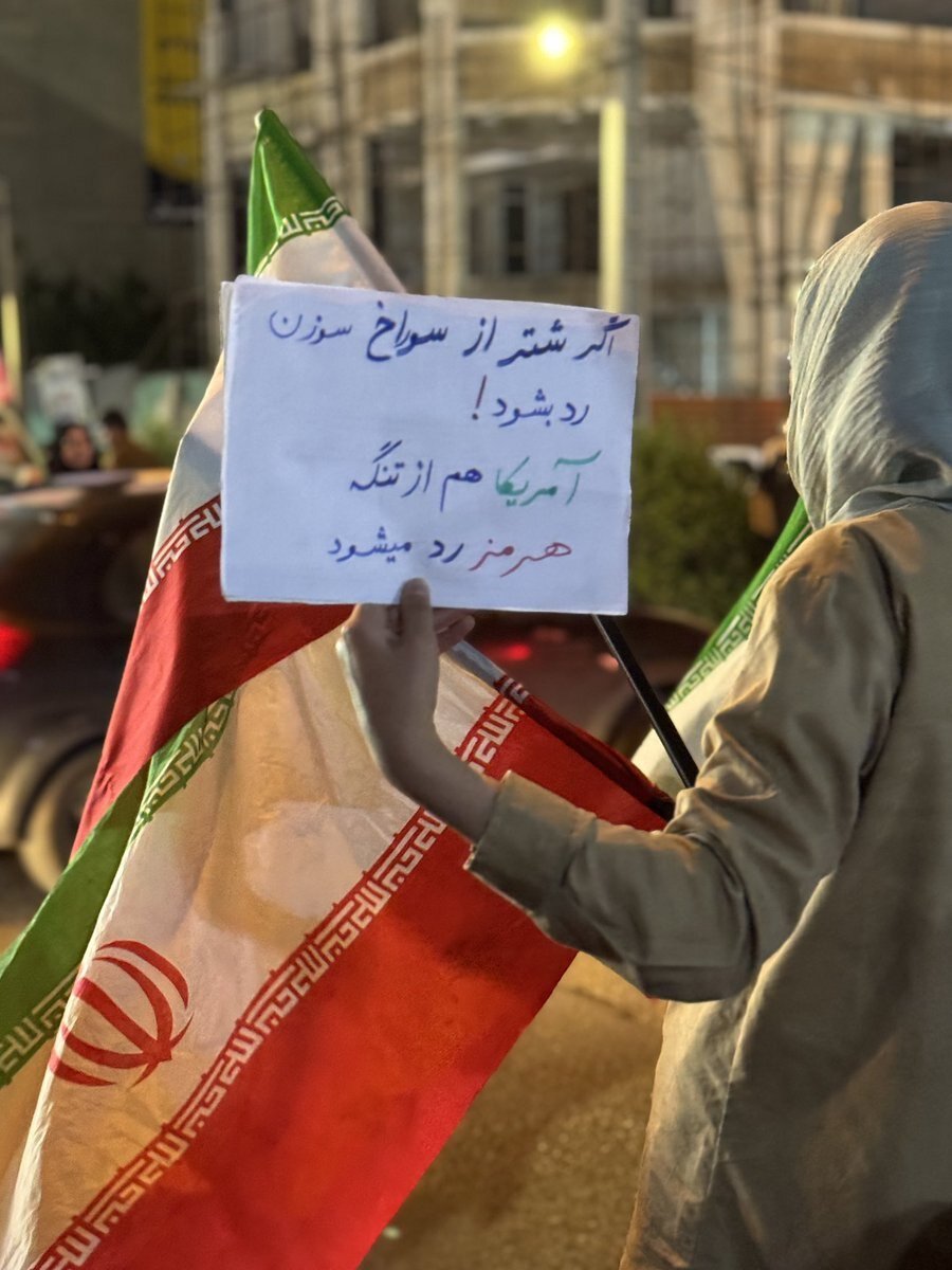 ببینید | دست نوشته بامزه و طعنه‌آمیز زن جوان در تجمعات شبانه: اگر شتر...