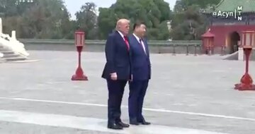 ببینید | ترامپ هنگام بازدید از معبد بهشت پکن، به سوالات خبرنگاران درباره تایوان پاسخ نداد