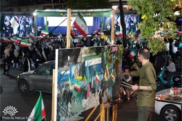 حسن روحالامین در میدان تجریش تابلوی جدیدش را زنده خلق کرد+عکس حسن روحالامین در میدان تجریش تابلوی جدیدش را زنده خلق کرد+عکس