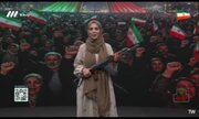 ببینید | حضور مجری زن صداوسیما با اسلحه روی آنتن زنده