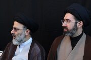 ابراهیم رئیسی در کنار آیت الله سید مجتبی حسینی خامنه‌ای + تصویر