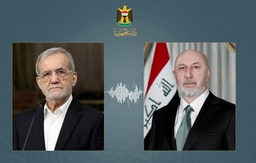 رایزنی تلفنی پزشکیان با رئیس جمهور عراق درباره پایان جنگ رایزنی تلفنی پزشکیان با رئیس جمهور عراق درباره پایان جنگ