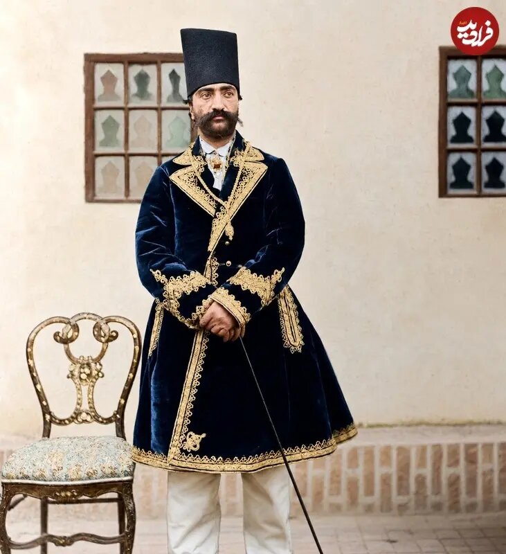 عکس رنگیشده ناصرالدینشاه در ۳۳ سالگی