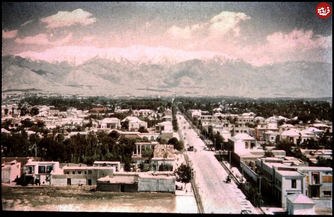 عکس رنگیشده شمال تهران در سال ۱۳۱۶