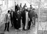 حضور رهبرشهید انقلاب در منزل امام (ره) در شهر قم