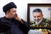 سید حسن خمینی در منزل شهید سپهبد سید عبدالرحیم موسوی/ احمد خمینی هم حضور داشت+ تصاویر