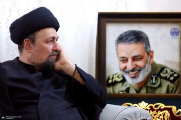 سید حسن خمینی در منزل شهید سپهبد سید عبدالرحیم موسوی/ احمد خمینی هم حضور داشت+ تصاویر