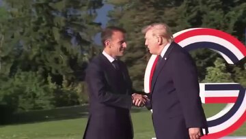 ببینید | دست دادن محکم ترامپ پیش از آغاز اجلاس گروه هفت در فرانسه
