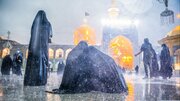ببینید | باران شدید در آخرین روزهای بهار در حرم مطهر رضوی