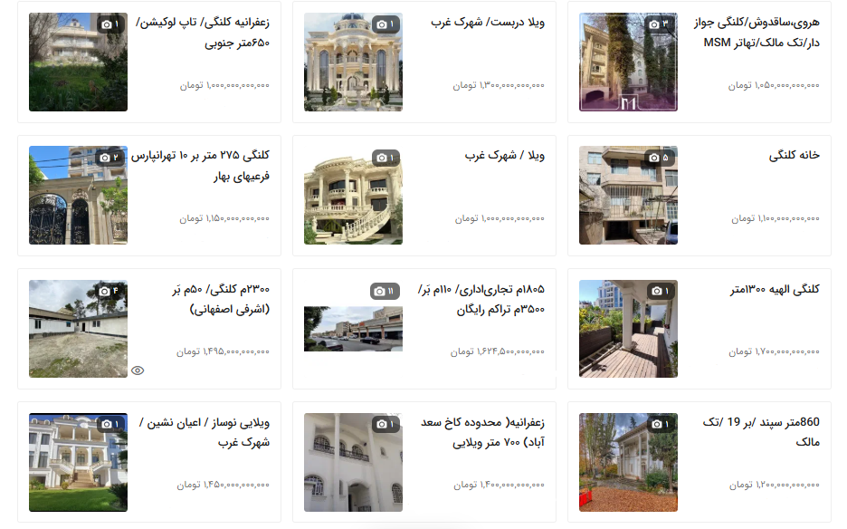 رکوردشکنی عجیب قیمتها در بازار ملک تهران/ این خانهها بالای هزار میلیارد تومان قیمت خوردند + جدول