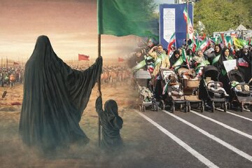 طلوع خورشید از خیمههای سوخته؛ تداوم نقشآفرینی زنان از زینب کبری تا افقهای انقلاب و ظهور طلوع خورشید از خیمههای سوخته؛ تداوم نقشآفرینی زنان از زینب کبری تا افقهای انقلاب و ظهور
