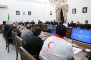 جلسه ستاد ملی مراسم تشییع پیکر رهبر شهید انقلاب/ زاکانی هم نشین عارف شد+ تصاویر