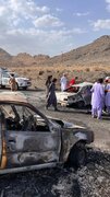 مرگ کودک و پدر و مادرش در تصادف شاخ به شاخ/ صحنه دردناک در جاده خاش/ هشدار عکس دلخراش