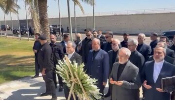 عراقچی در محل شهادت شهید سلیمانی و المهندس/ عکس