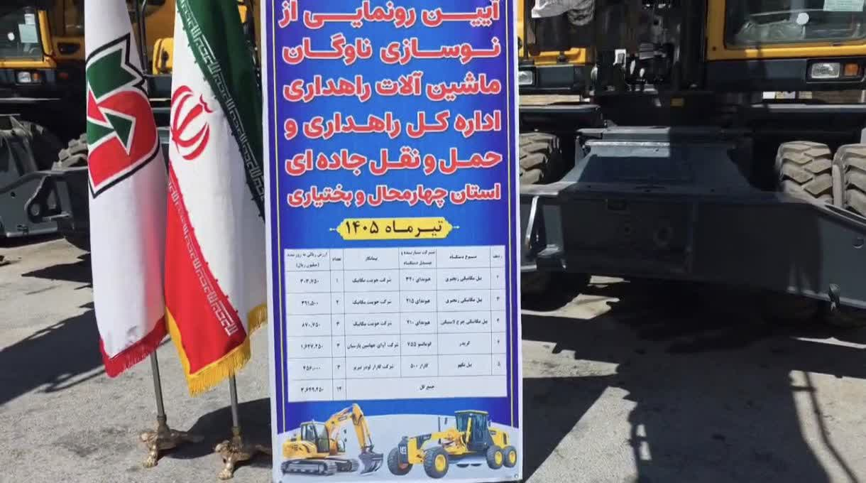 الحاق ۱۲ دستگاه ماشینآلات سنگین به ناوگان راهداری چهارمحال و بختیاری/ شمار ناوگان به ۳۴۲ رسید