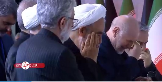 گریه شدید قالیباف در مراسم وداع با رهبر شهید انقلاب + تصاویر
