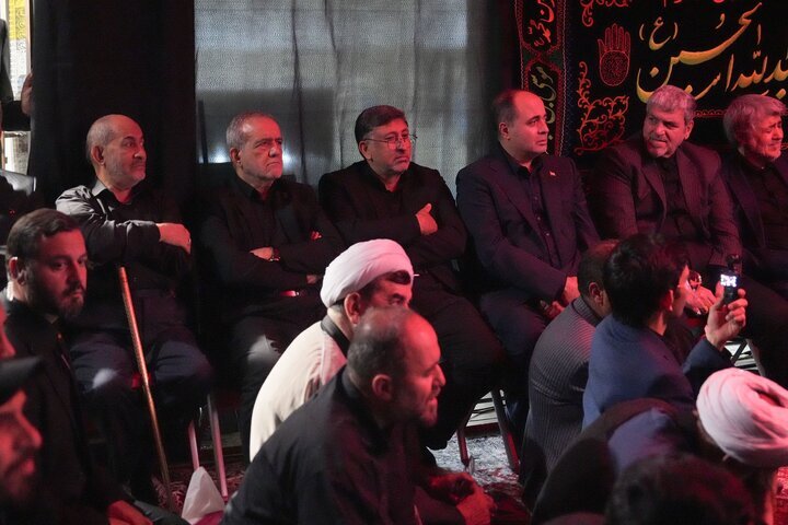 پزشکیان در روضه خانگی لاریجانی/ از بغض وزیر جهادکشاورزی تا حضور نماینده دوره هشتم/ کواکبیان هم بود +تصویر