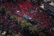 حضور وزیر خارجه در مراسم تشییع رهبر شهید +تصویر