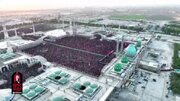 ببینید | نمای هوایی از حضور خیل عظیم عزاداران در مسجد جمکران و خیابان‌های اطراف پیش از اقامه نماز بر پیکر رهبر شهید انقلاب