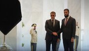 الشرع و مکرون استایل خود را باهم سِت کردند و به مسجد اموی رفتند!/ عکس