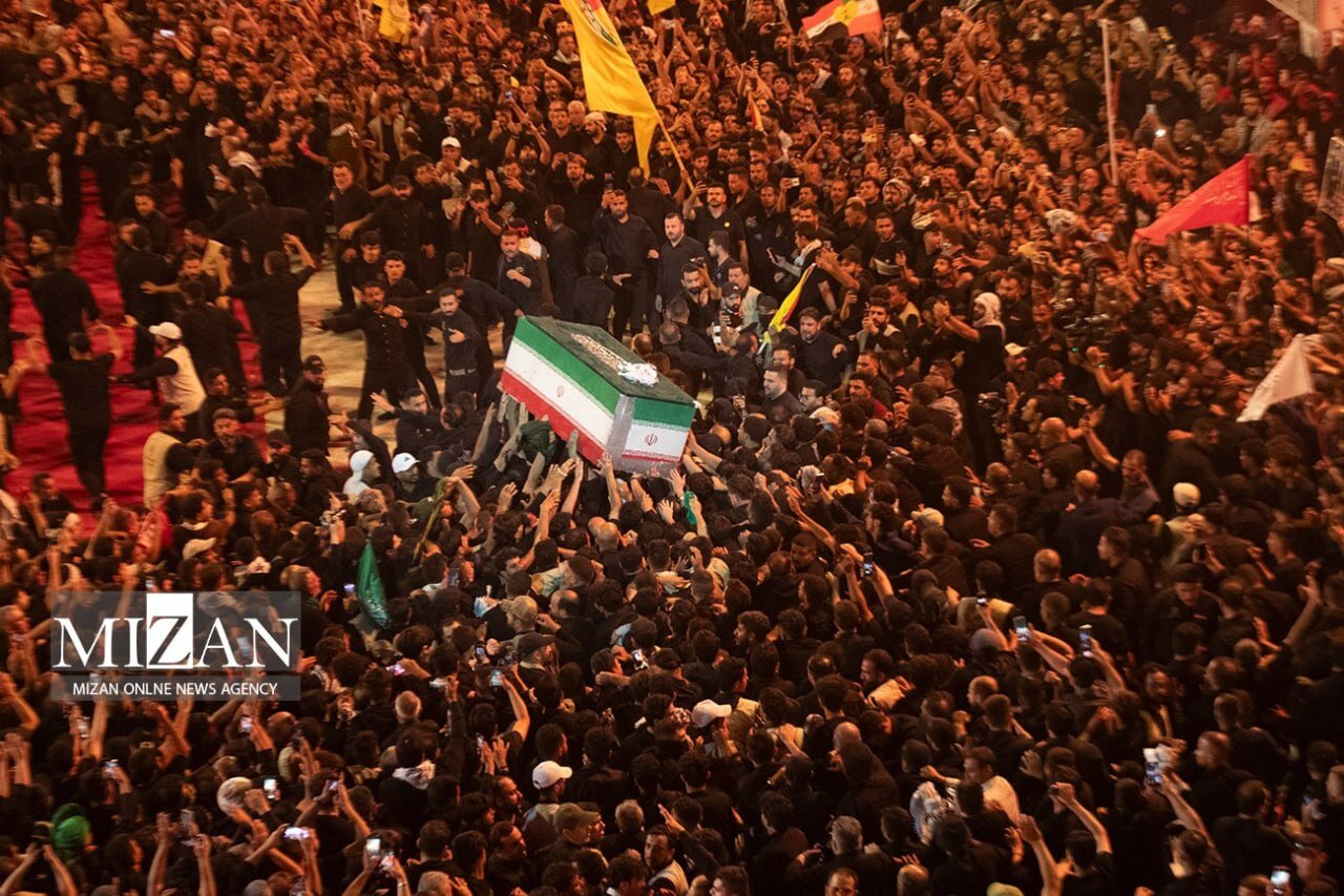 تصاویر هوایی از تشییع رهبر شهید انقلاب در کربلا